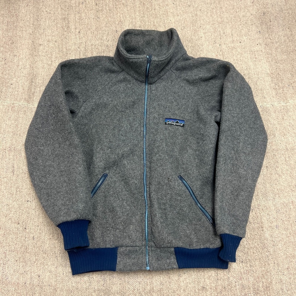 Vintage Patagonia Fleece Mens Large Gray 1980s Full Zip